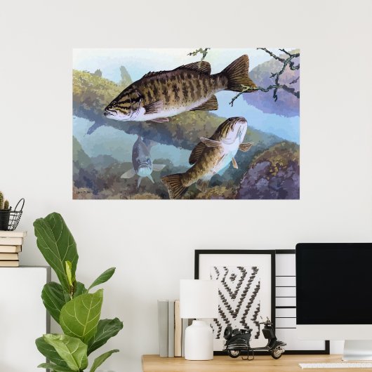 Poster Peinture basse de Smallmouth (Bureau à domicile)