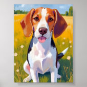 Poster Peinture beagle de chien (Devant)