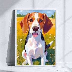 Poster Peinture beagle de chien