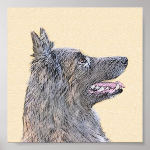 Poster Peinture belge Tervuren - Cute Original Chien Art
