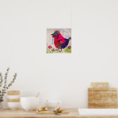 Poster Peinture, Bocho bird, potier décoratif (Cuisine)