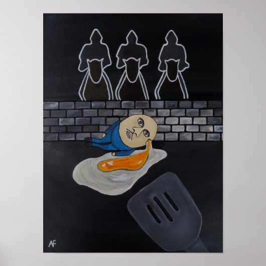 Poster Peinture Broken Then Fried par Alfred Fox (Devant)