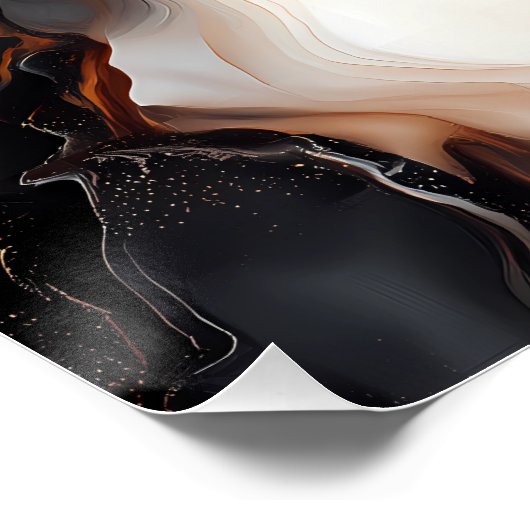 Poster Peinture Brown à fluide (Coin)