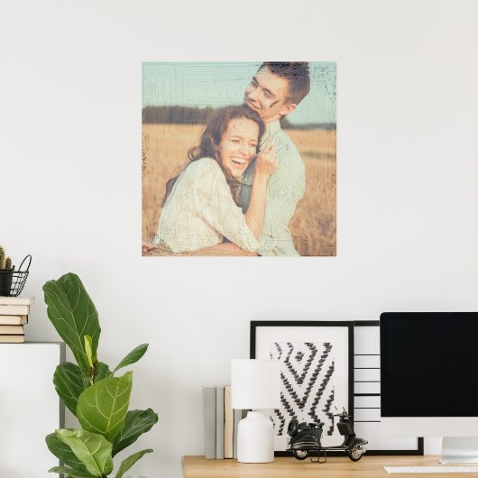 Poster Peinture Brush Strokes Peint Overlay Photo (Bureau à domicile)