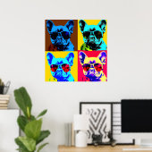 Poster Peinture bulldog française dans le style pop art (Bureau à domicile)