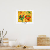 Poster Peinture Carottes et Pois (Cuisine)