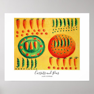 Poster Peinture Carottes et Pois