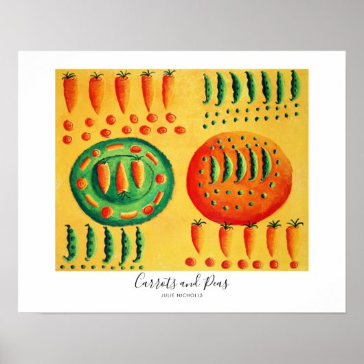 Poster Peinture Carottes et Pois (Devant)