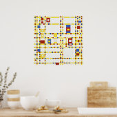 Poster Peinture célèbre Piet Mondrian Broadway Boogie Woo (Cuisine)