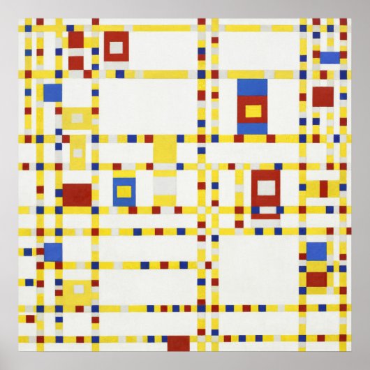 Poster Peinture célèbre Piet Mondrian Broadway Boogie Woo (Devant)