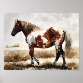Poster Peinture Cheval Mustang (Devant)