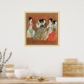 Poster Peinture chinoise ancienne, dames (Cuisine)