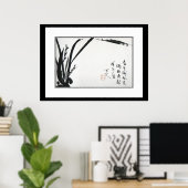 Poster Peinture chinoise ancienne, orchidées (Bureau à domicile)