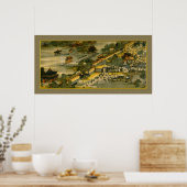 Poster Peinture chinoise ancienne, ville (Cuisine)
