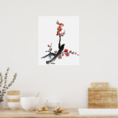 Poster Peinture chinoise de fleurs, fleurs de prune (Cuisine)