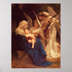 Poster Peinture classique de Bouguereau : Chanson des ang