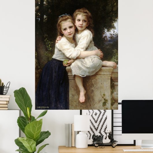 Poster Peinture classique de Bouguereau - Deux soeurs (19 (Bureau à domicile)