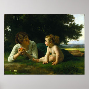 Poster Peinture classique de Bouguereau : Tentation (1880