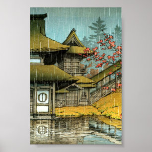 Poster Peinture classique de temple japonais