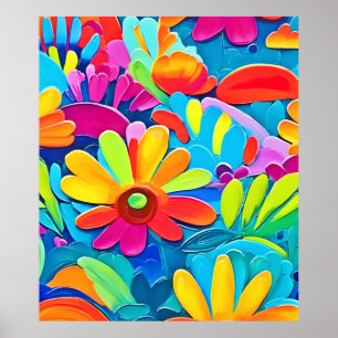 Poster Peinture colorée à l'énergie des fleurs