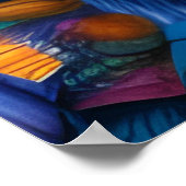 Poster Peinture colorée de hibou (Coin)