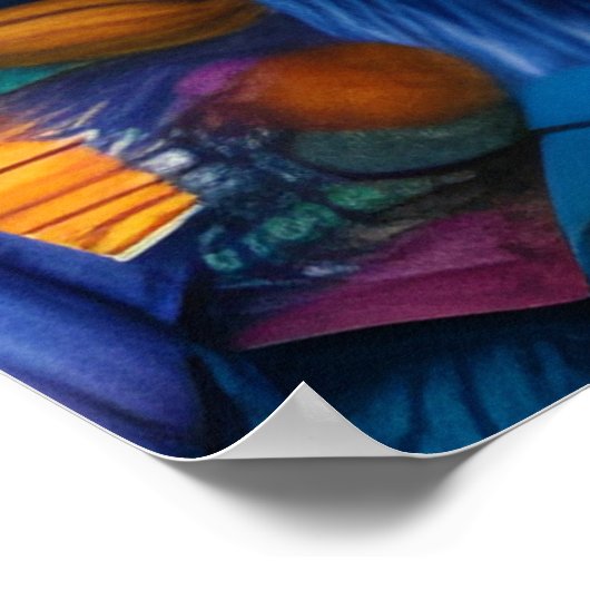 Poster Peinture colorée de hibou (Coin)