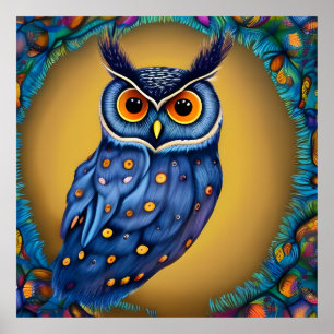 Poster Peinture colorée de hibou