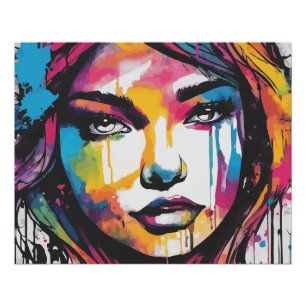 Poster Peinture couleur de l'eau de la fille