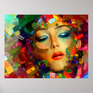 Poster Peinture couleur femme