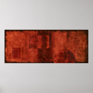 Poster Peinture cramoisie profonde avec des formes