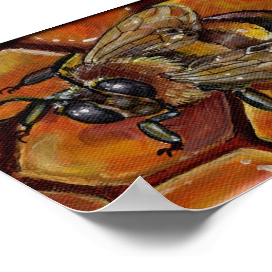 Poster Peinture d'abeilles de miel (Coin)