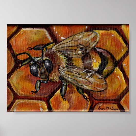 Poster Peinture d'abeilles de miel (Devant)