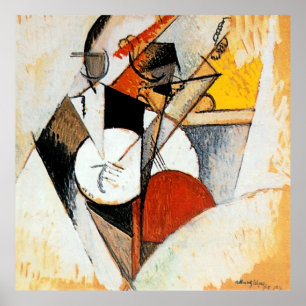 Poster Peinture d'abrégé sur composition en jazz d'Albert