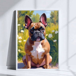Poster Peinture d'animal de compagnie Bouledogue français