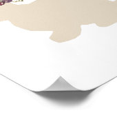 Poster Peinture d'animal de lapin avec couronne de fleurs (Coin)