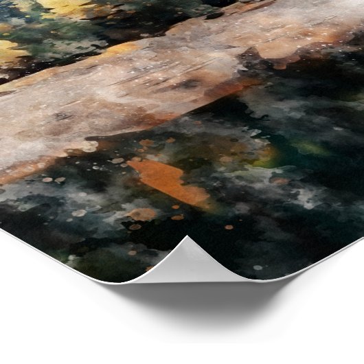 Poster Peinture d'aquarelle Abstraite (Coin)