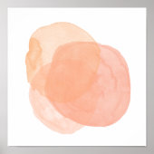 Poster Peinture d'aquarelle Abstraite dans Pastel Coral (Devant)