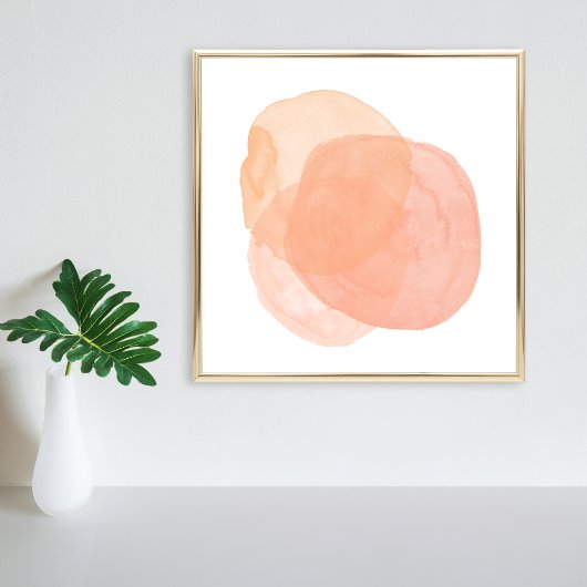Poster Peinture d'aquarelle Abstraite dans Pastel Coral