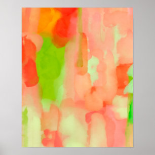 Poster Peinture d'aquarelle Abstraite Pastel douce