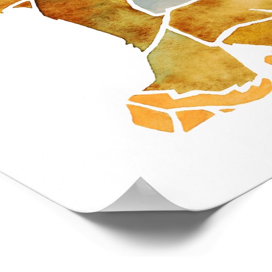 Poster Peinture d'aquarelle Abstraite singe (Coin)