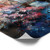 Poster Peinture d'aquarelle Amsterdam Pays-Bas (Coin)