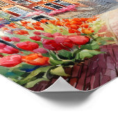 Poster Peinture d'aquarelle Amsterdam Pays-Bas (Coin)