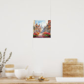 Poster Peinture d'aquarelle Amsterdam Pays-Bas (Cuisine)