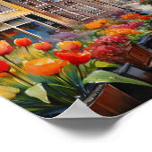 Poster Peinture d'aquarelle Amsterdam Pays-Bas (Coin)