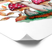 Poster Peinture d'aquarelle botanique des champignons sau (Coin)