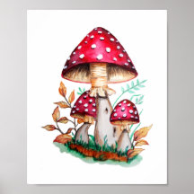 Peinture d'aquarelle botanique des champignons sau