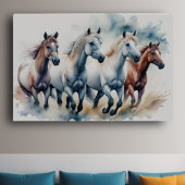 Poster Peinture d'aquarelle Chevaux sauvages
