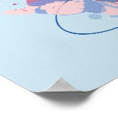 Poster Peinture d'aquarelle de chat mignonne avec la flor (Coin)