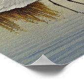 Poster Peinture d'aquarelle de Héron blanc (Coin)