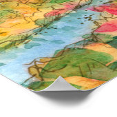 Poster Peinture d'aquarelle du phare Sunrise Ocean (Coin)